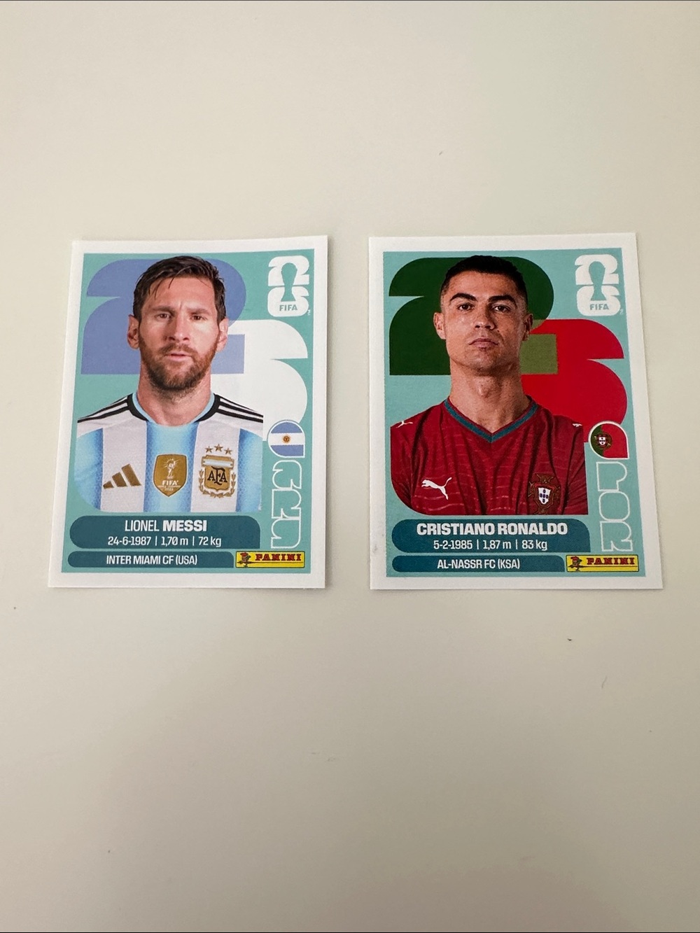 Panini Soccer Sticker Cards – Blue & Red Accents